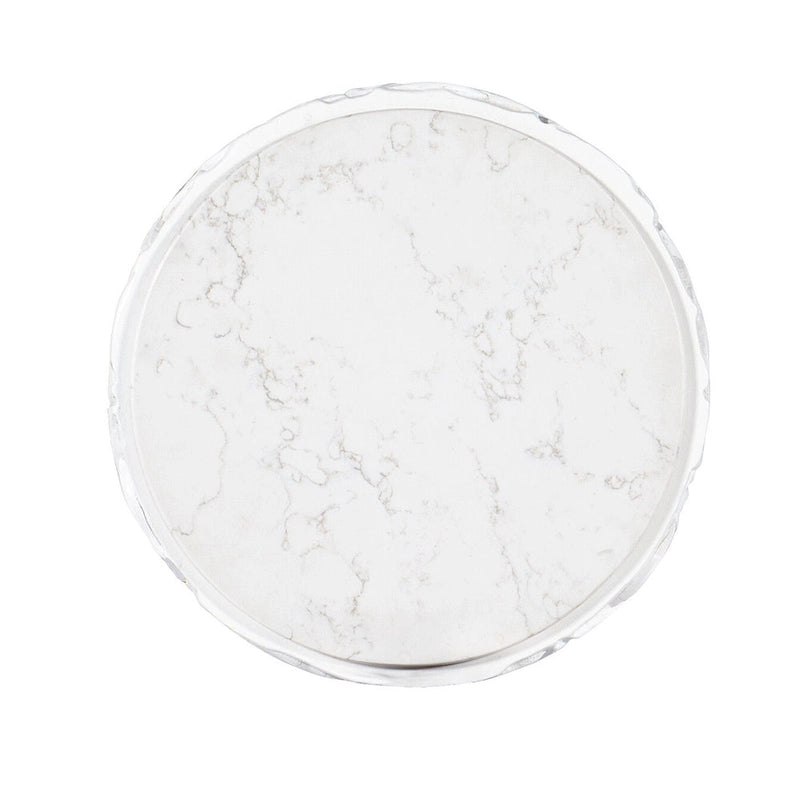 Table d'appoint à plateau en quartz de 16,5 po de diamètre