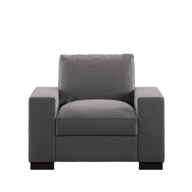 Chaise décorative en tissu gris, double face, garnie de duvet et de plumes