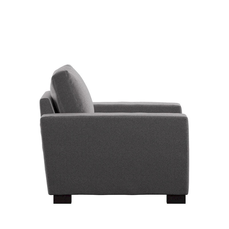 Chaise décorative en tissu gris, double face, garnie de duvet et de plumes