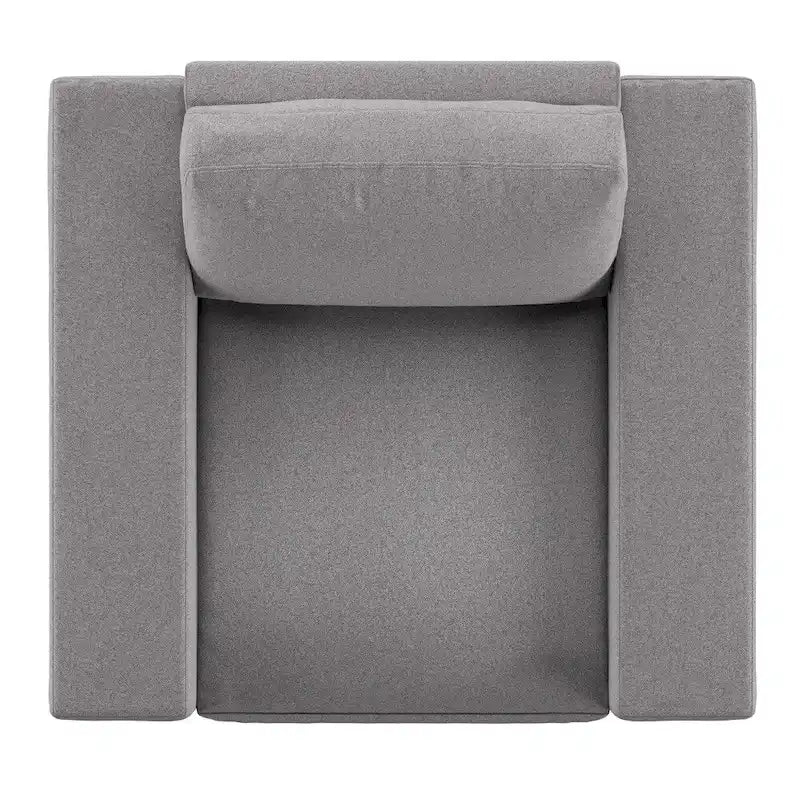 Chaise décorative en tissu gris, double face, garnie de duvet et de plumes