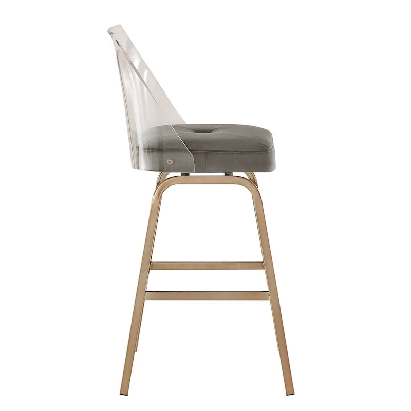 Tabourets de bar pivotants en velours