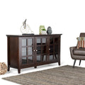Meuble de rangement transitionnel large en BOIS MASSIF de 62 pouces - 62 l x 18 p x 34 h