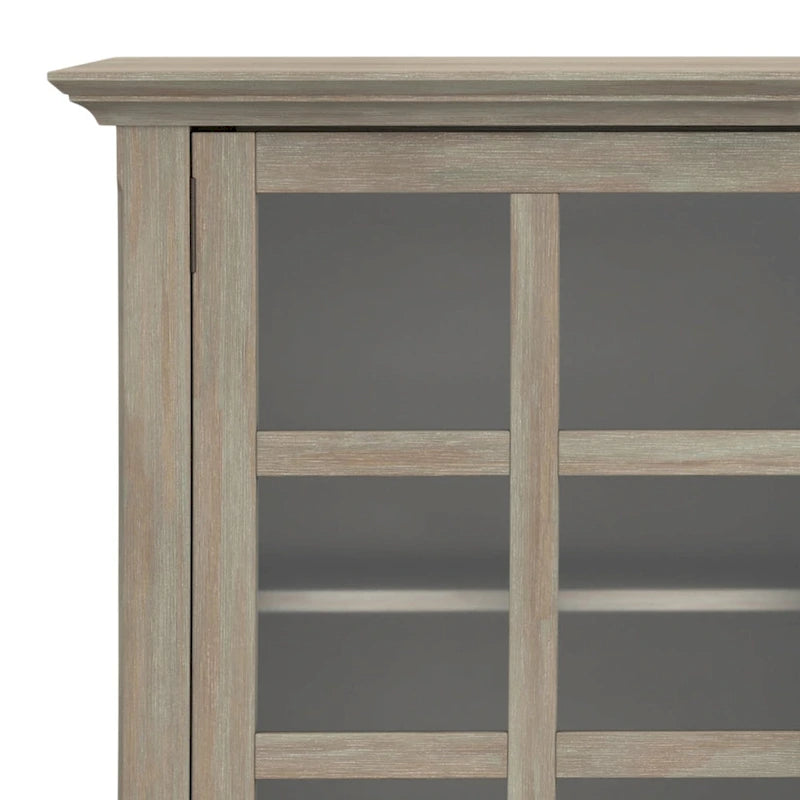 Meuble de rangement transitionnel large en BOIS MASSIF de 62 pouces - 62 l x 18 p x 34 h