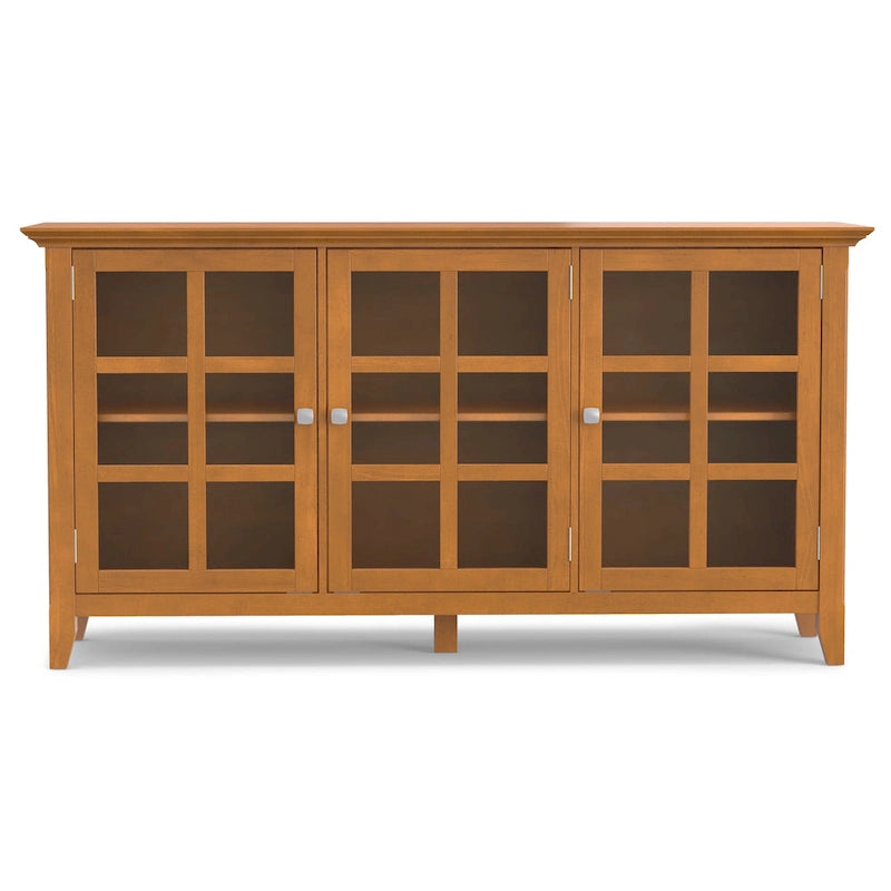Meuble de rangement transitionnel large en BOIS MASSIF de 62 pouces - 62 l x 18 p x 34 h