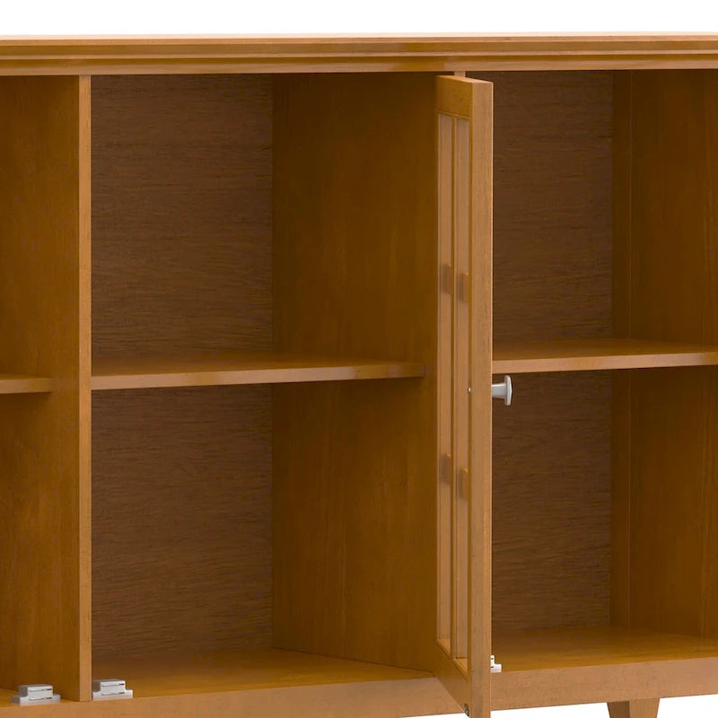 Meuble de rangement transitionnel large en BOIS MASSIF de 62 pouces - 62 l x 18 p x 34 h