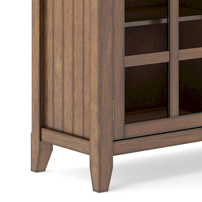 Meuble de rangement transitionnel large en BOIS MASSIF de 62 pouces - 62 l x 18 p x 34 h