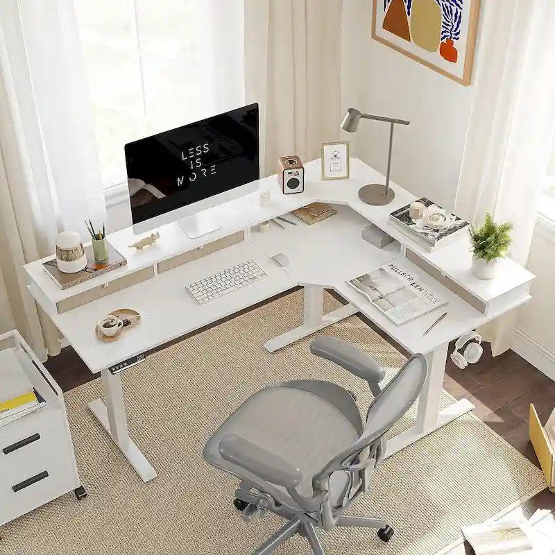 Marron et noir/Bois/Bureau assis-debout/Bureaux