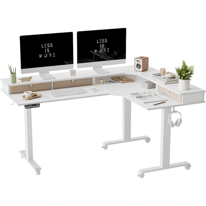 Marron et noir/Bois/Bureau assis-debout/Bureaux