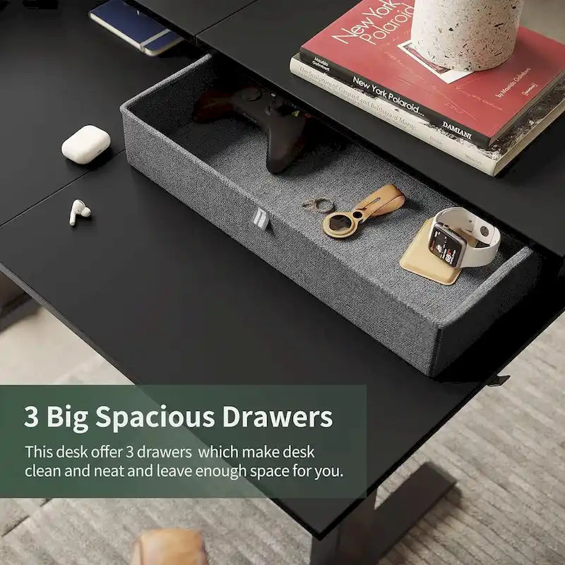 Marron et noir/Bois/Bureau assis-debout/Bureaux
