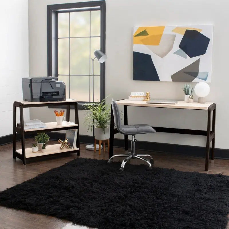 Bureau avec plateau en bois naturel