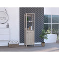 Meuble de rangement pour salle de bain avec quatre étagères et un compartiment à porte unique