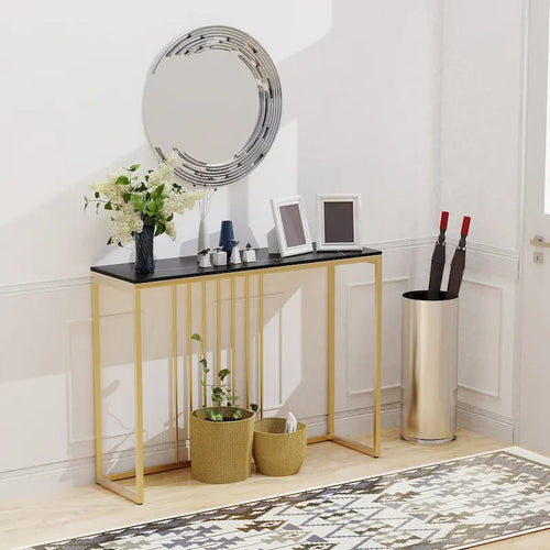 47 Long Narrow Console Tables Sintered Stone for Entryway Sofa Table - L 47 x W 12 x H 31
