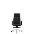 Chaise de bureau de direction moderne noire à dossier haut
