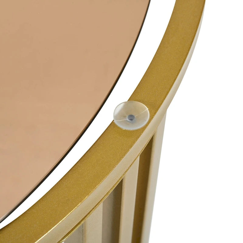 Table basse ronde empilable avec 2 tiroirs