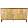 Buffet/armoire vintage 60 pouces à 4 portes avec motifs sculptés