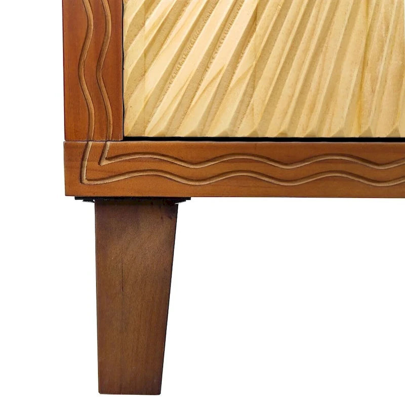 Buffet/armoire vintage 60 pouces à 4 portes avec motifs sculptés