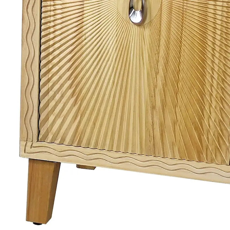 Buffet/armoire vintage 60 pouces à 4 portes avec motifs sculptés