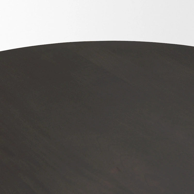Table de salle à manger en bois expresso texturé avec piètement géométrique - 60,0 L x 60,0 l x 30,0 H